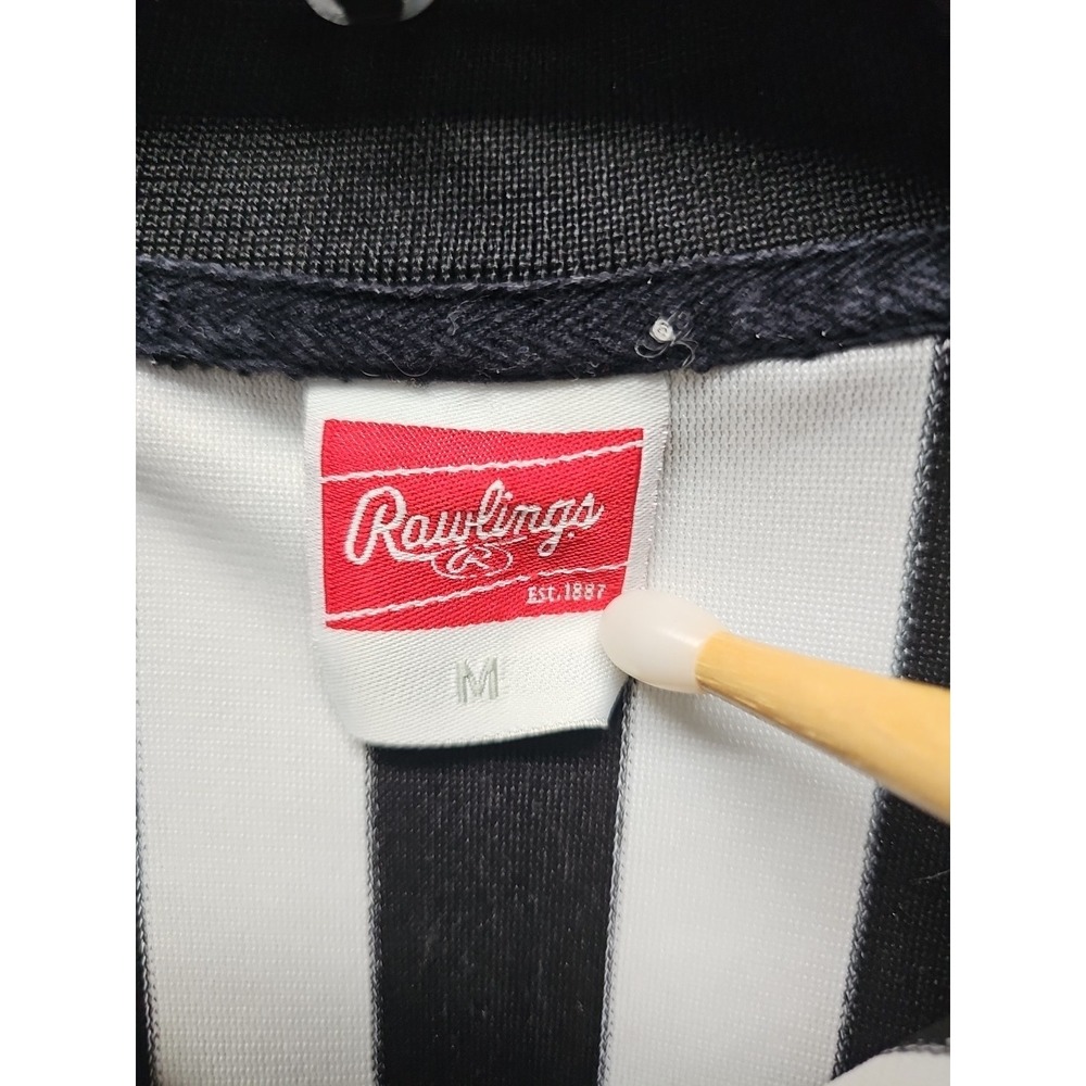 Rawlings Men Black Vtg Refere Official Jersey Shirt Basketball Football Hockey M - Picture 7 of 13